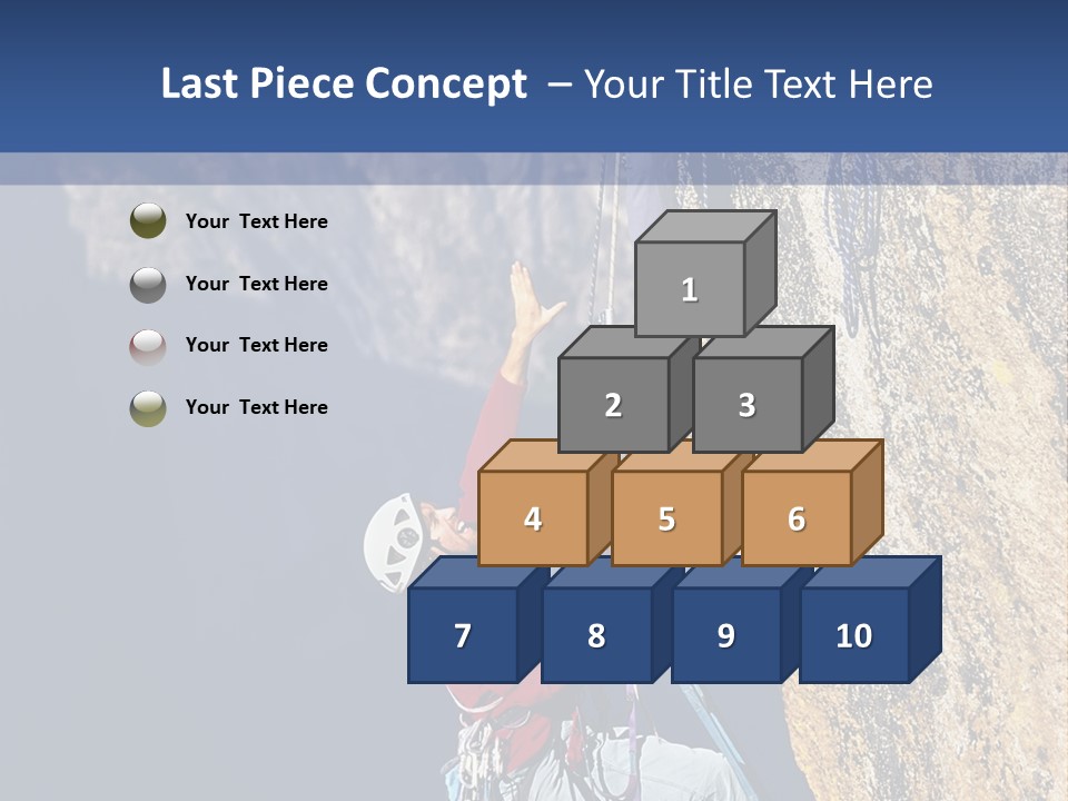 A Man Climbing Up The Side Of A Mountain PowerPoint Template