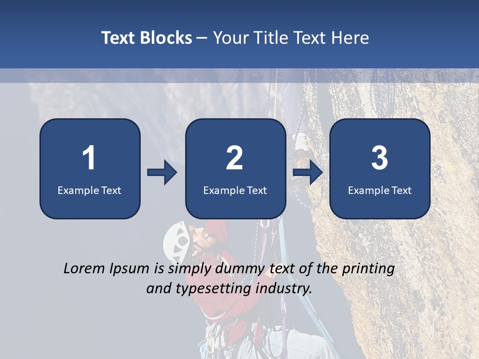 A Man Climbing Up The Side Of A Mountain PowerPoint Template