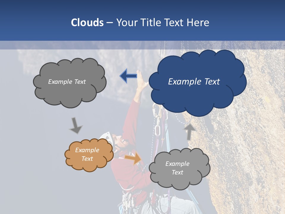 A Man Climbing Up The Side Of A Mountain PowerPoint Template