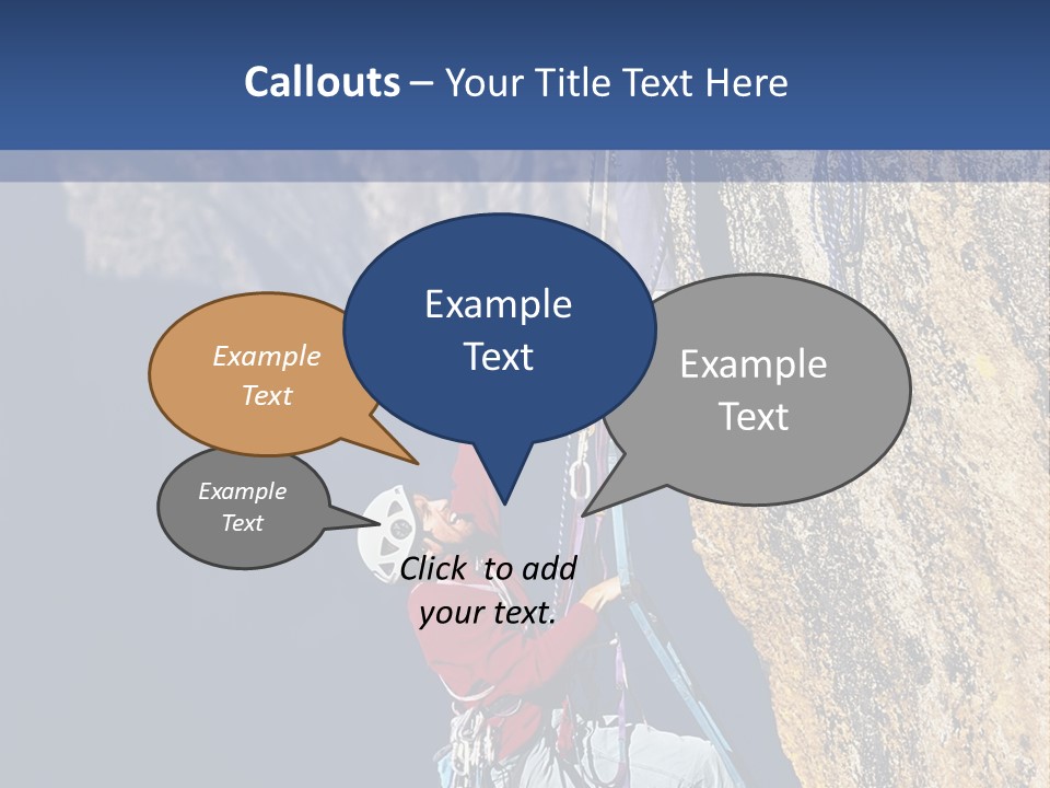 A Man Climbing Up The Side Of A Mountain PowerPoint Template