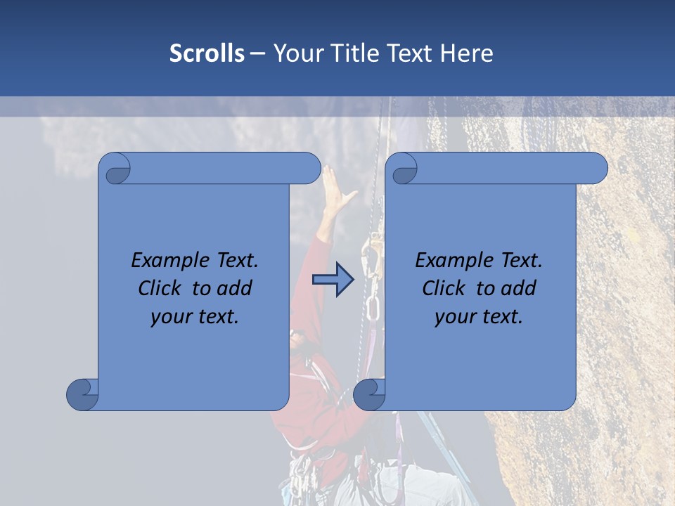 A Man Climbing Up The Side Of A Mountain PowerPoint Template