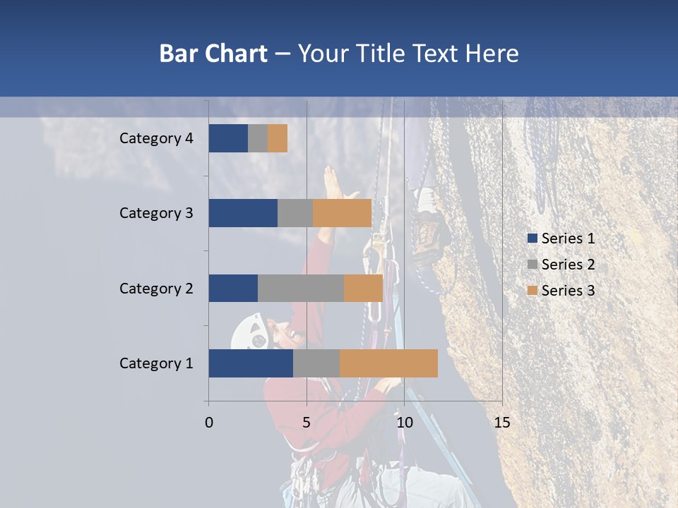 A Man Climbing Up The Side Of A Mountain PowerPoint Template