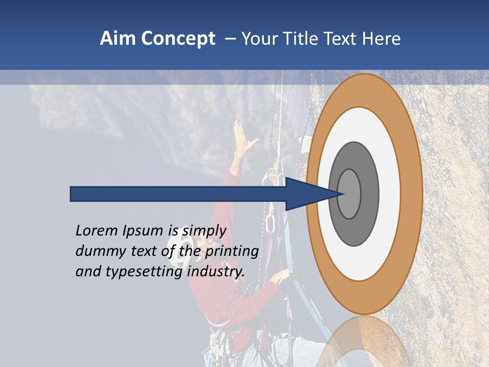 A Man Climbing Up The Side Of A Mountain PowerPoint Template
