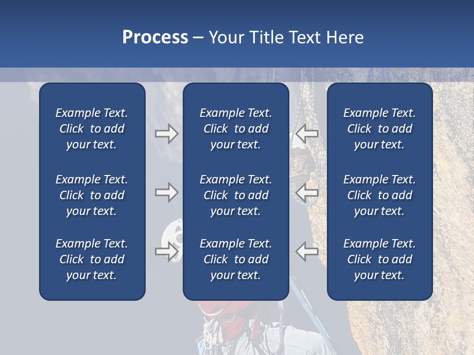 A Man Climbing Up The Side Of A Mountain PowerPoint Template
