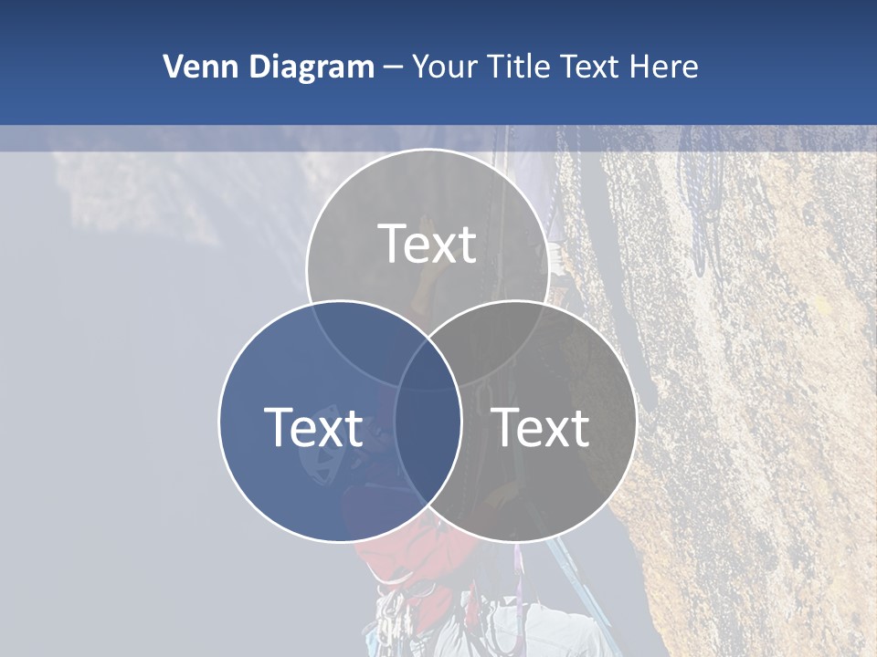 A Man Climbing Up The Side Of A Mountain PowerPoint Template