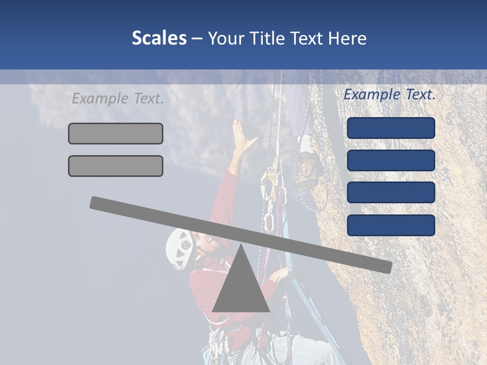 A Man Climbing Up The Side Of A Mountain PowerPoint Template