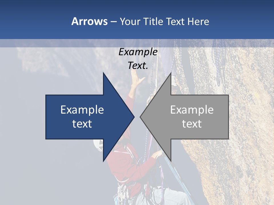 A Man Climbing Up The Side Of A Mountain PowerPoint Template