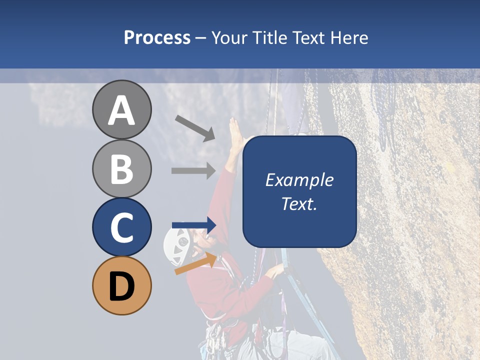 A Man Climbing Up The Side Of A Mountain PowerPoint Template