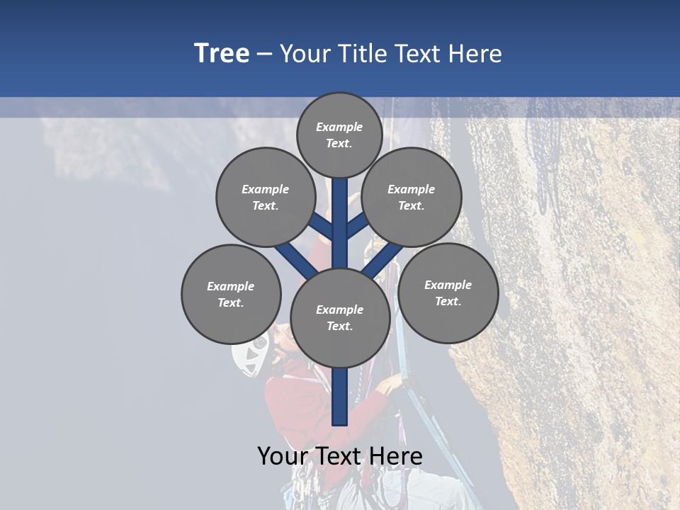 A Man Climbing Up The Side Of A Mountain PowerPoint Template