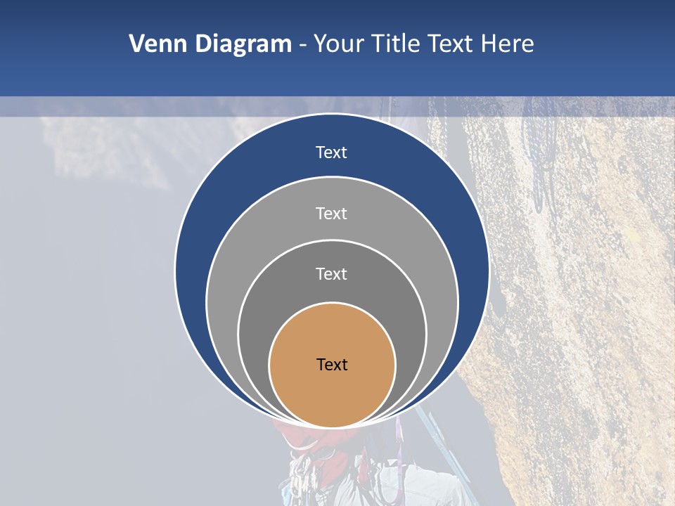 A Man Climbing Up The Side Of A Mountain PowerPoint Template