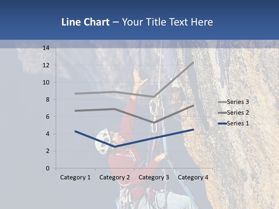 A Man Climbing Up The Side Of A Mountain PowerPoint Template
