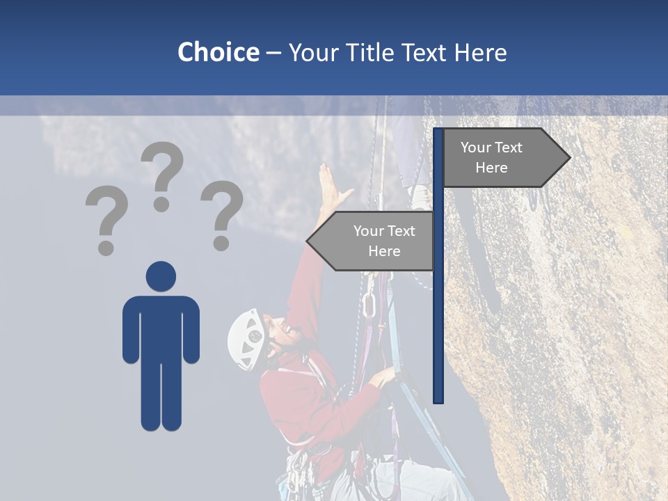 A Man Climbing Up The Side Of A Mountain PowerPoint Template