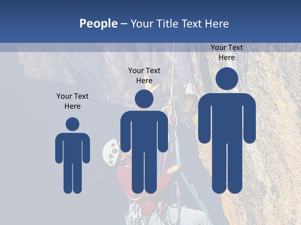 A Man Climbing Up The Side Of A Mountain PowerPoint Template