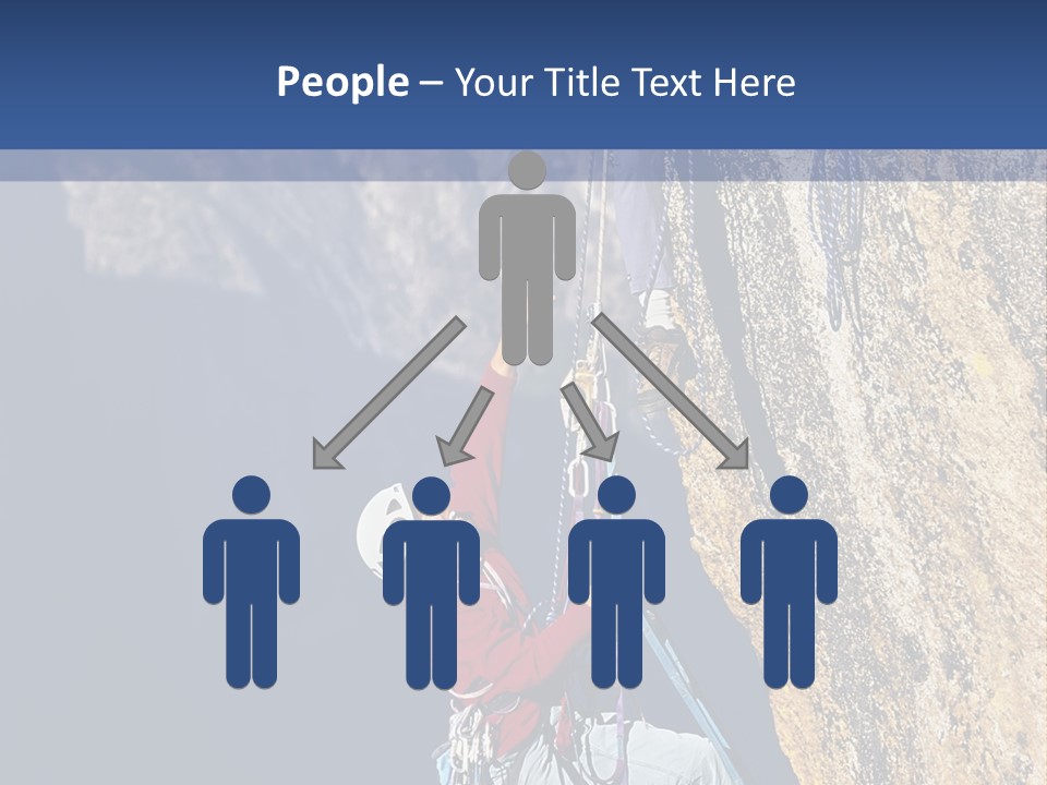 A Man Climbing Up The Side Of A Mountain PowerPoint Template