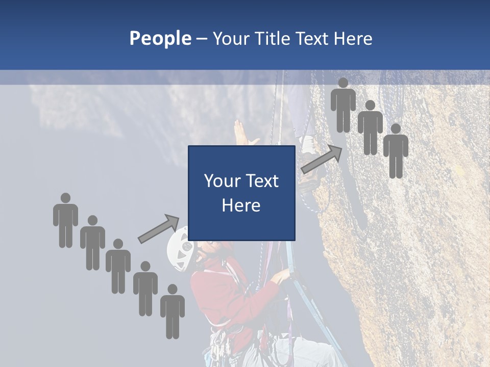 A Man Climbing Up The Side Of A Mountain PowerPoint Template