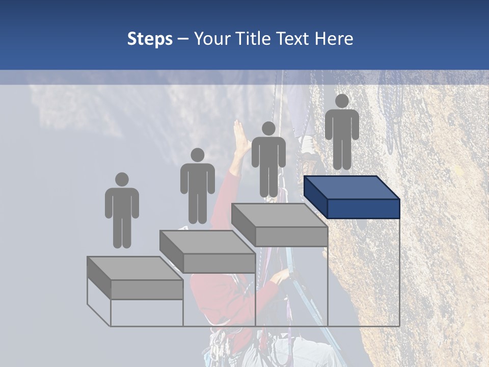 A Man Climbing Up The Side Of A Mountain PowerPoint Template