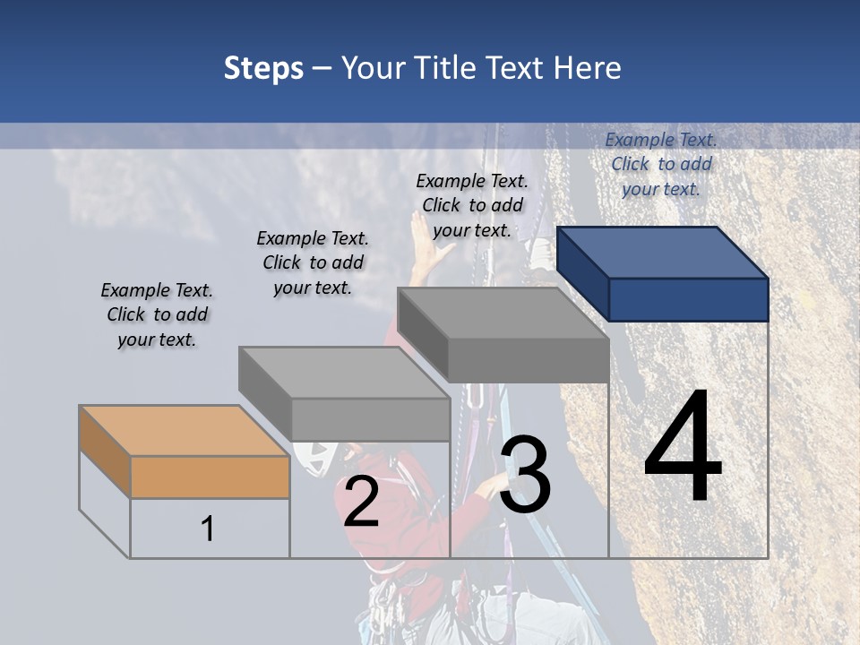 A Man Climbing Up The Side Of A Mountain PowerPoint Template
