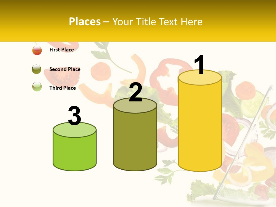 A Salad With Tomatoes, Lettuce, Carrots And Other Vegetables PowerPoint Template