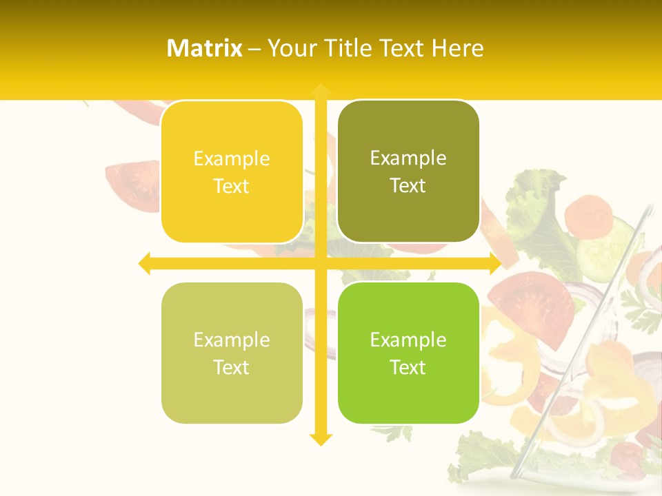 A Salad With Tomatoes, Lettuce, Carrots And Other Vegetables PowerPoint Template