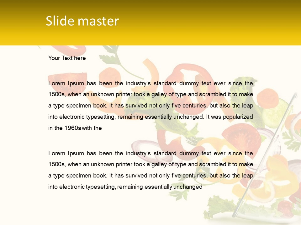 A Salad With Tomatoes, Lettuce, Carrots And Other Vegetables PowerPoint Template