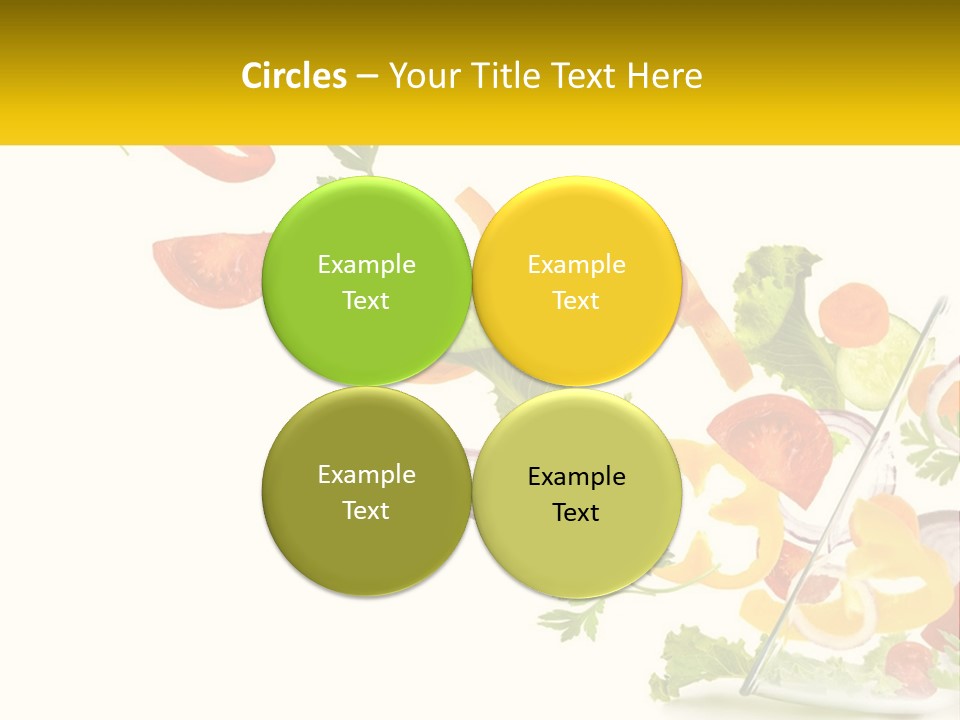 A Salad With Tomatoes, Lettuce, Carrots And Other Vegetables PowerPoint Template