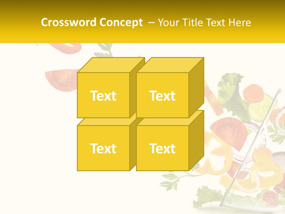 A Salad With Tomatoes, Lettuce, Carrots And Other Vegetables PowerPoint Template