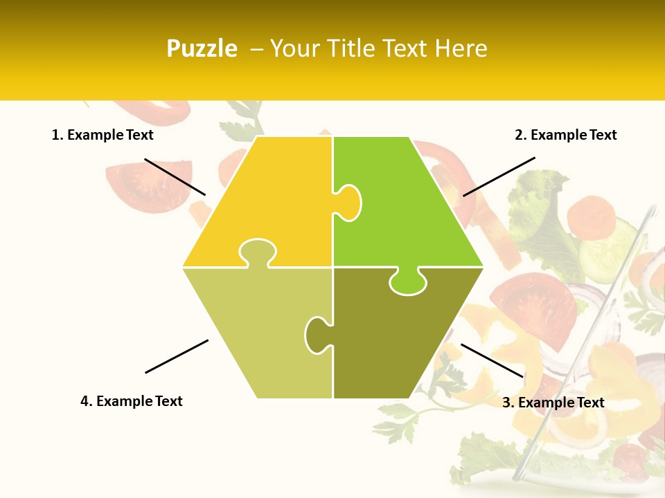 A Salad With Tomatoes, Lettuce, Carrots And Other Vegetables PowerPoint Template
