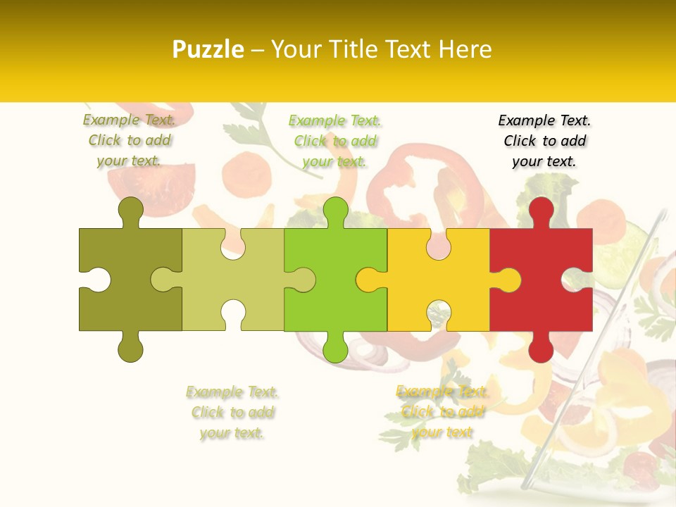 A Salad With Tomatoes, Lettuce, Carrots And Other Vegetables PowerPoint Template