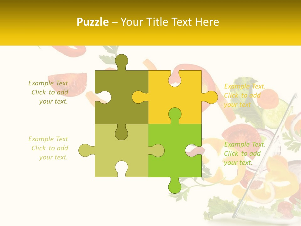 A Salad With Tomatoes, Lettuce, Carrots And Other Vegetables PowerPoint Template