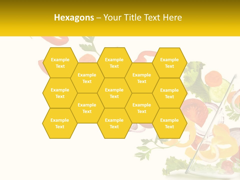 A Salad With Tomatoes, Lettuce, Carrots And Other Vegetables PowerPoint Template