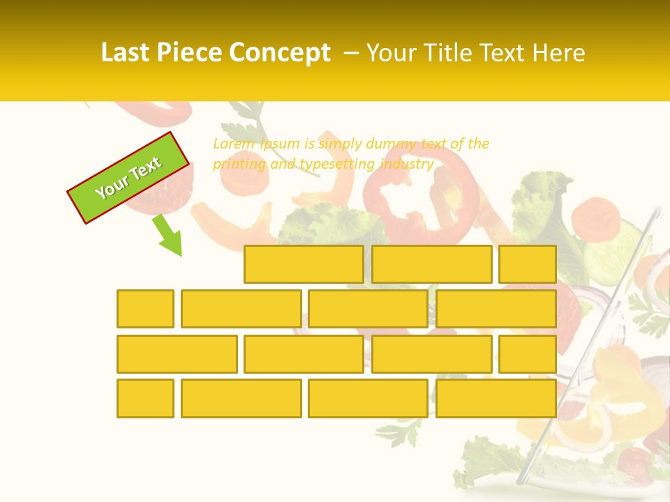 A Salad With Tomatoes, Lettuce, Carrots And Other Vegetables PowerPoint Template
