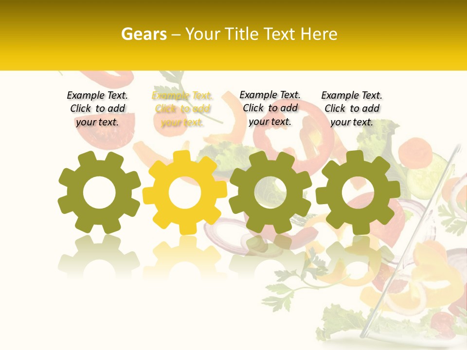 A Salad With Tomatoes, Lettuce, Carrots And Other Vegetables PowerPoint Template