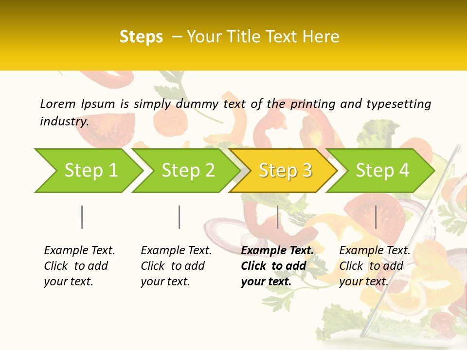 A Salad With Tomatoes, Lettuce, Carrots And Other Vegetables PowerPoint Template