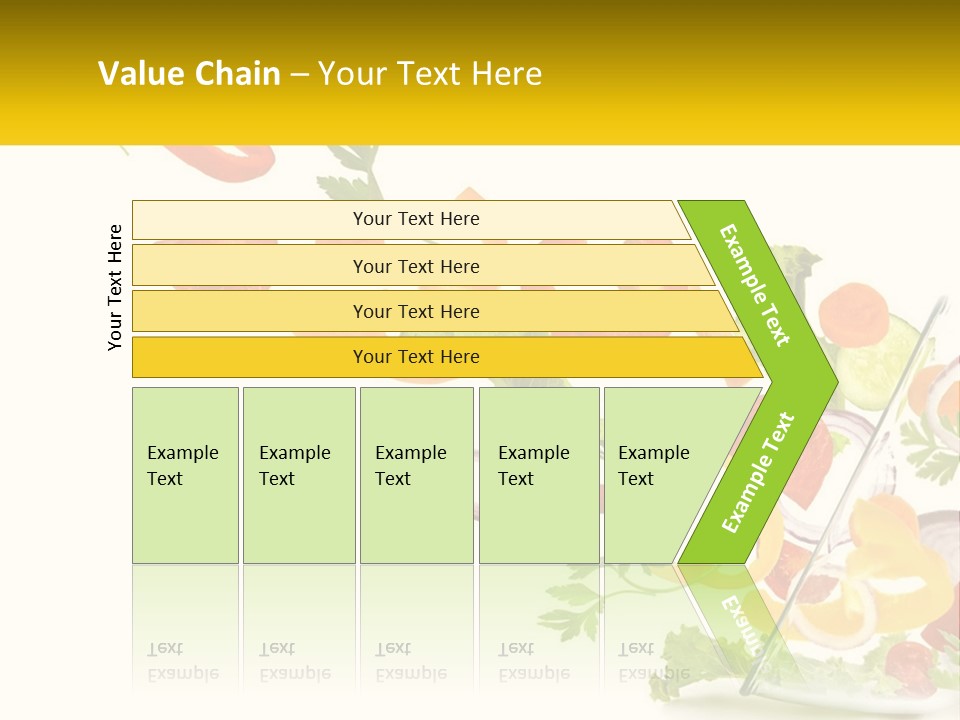 A Salad With Tomatoes, Lettuce, Carrots And Other Vegetables PowerPoint Template