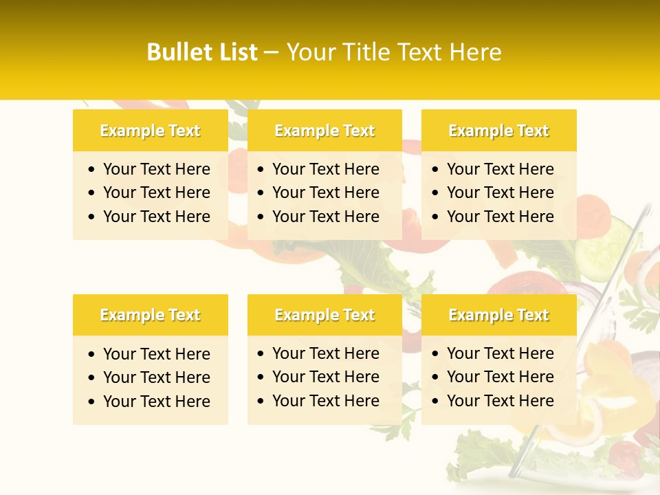 A Salad With Tomatoes, Lettuce, Carrots And Other Vegetables PowerPoint Template