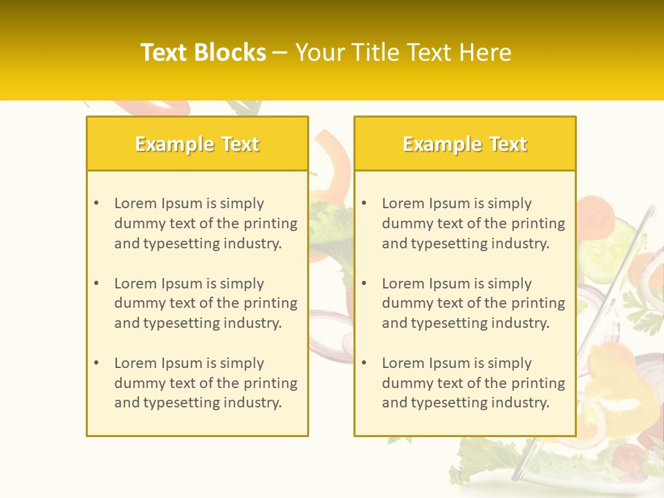 A Salad With Tomatoes, Lettuce, Carrots And Other Vegetables PowerPoint Template