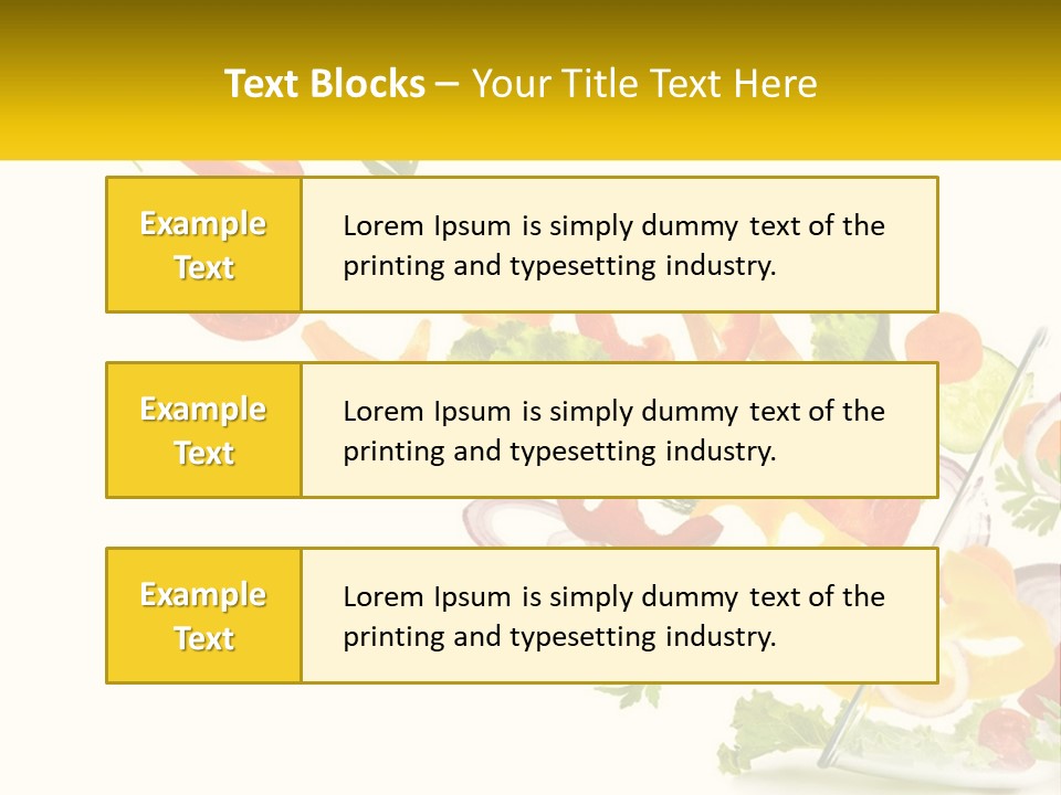 A Salad With Tomatoes, Lettuce, Carrots And Other Vegetables PowerPoint Template
