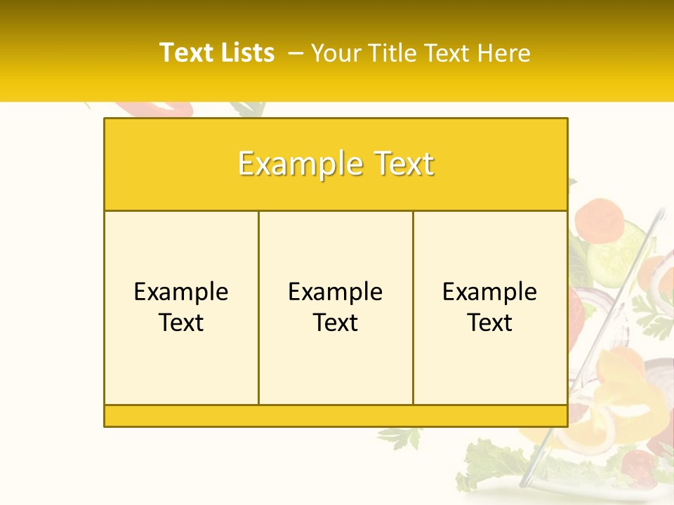 A Salad With Tomatoes, Lettuce, Carrots And Other Vegetables PowerPoint Template