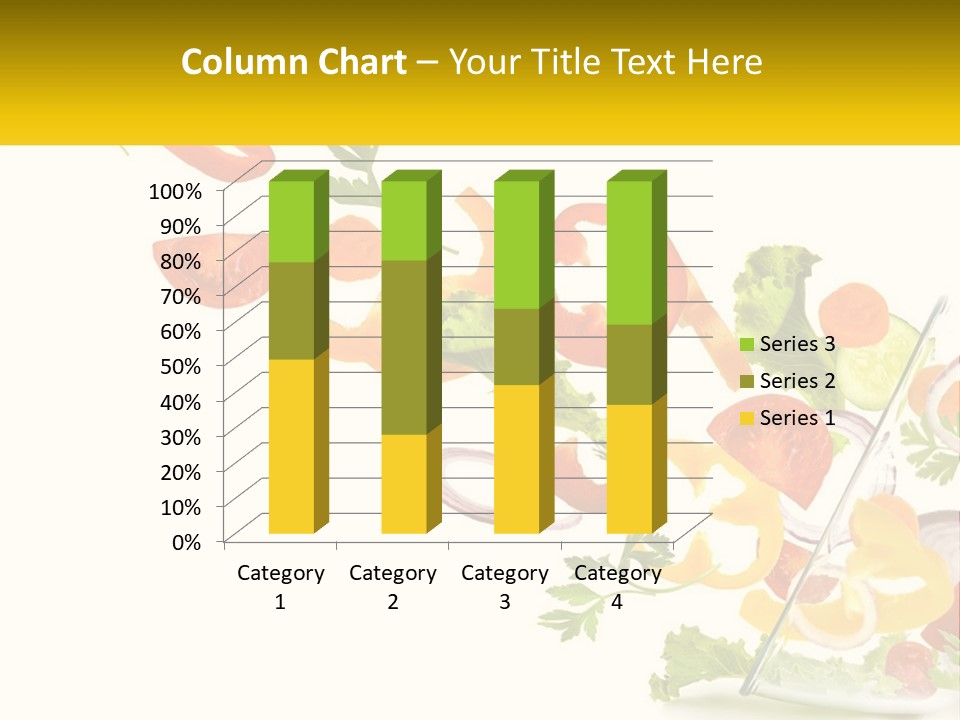 A Salad With Tomatoes, Lettuce, Carrots And Other Vegetables PowerPoint Template