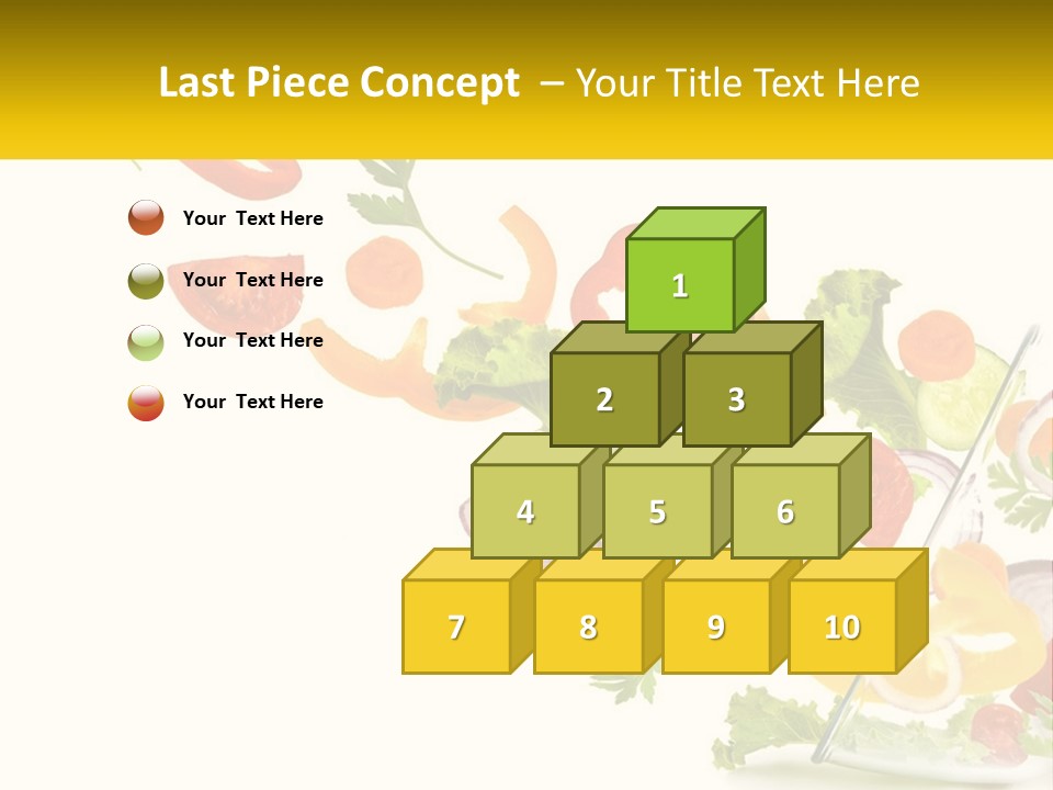 A Salad With Tomatoes, Lettuce, Carrots And Other Vegetables PowerPoint Template