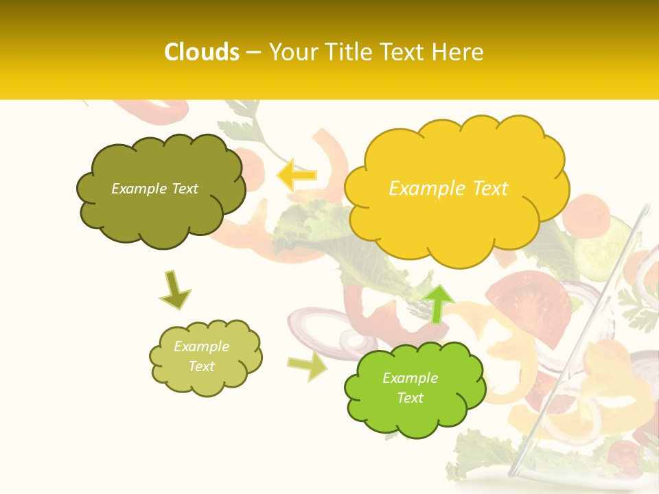 A Salad With Tomatoes, Lettuce, Carrots And Other Vegetables PowerPoint Template
