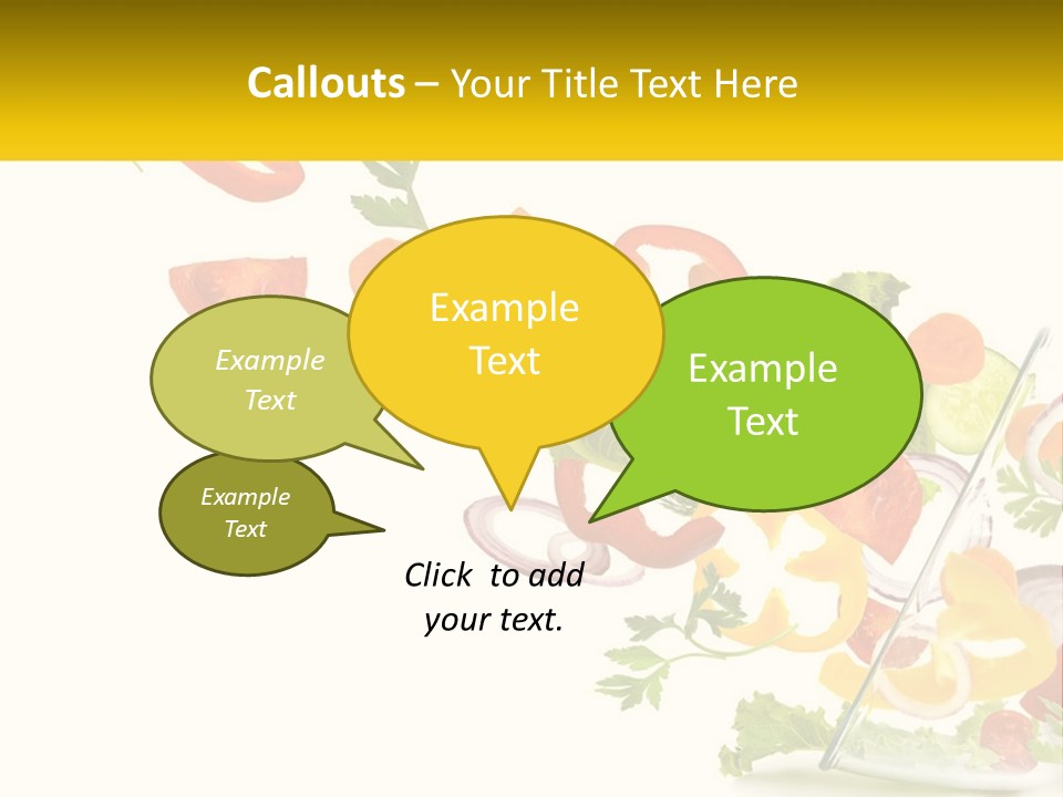 A Salad With Tomatoes, Lettuce, Carrots And Other Vegetables PowerPoint Template