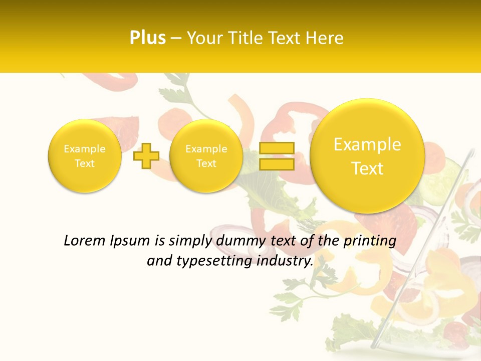 A Salad With Tomatoes, Lettuce, Carrots And Other Vegetables PowerPoint Template