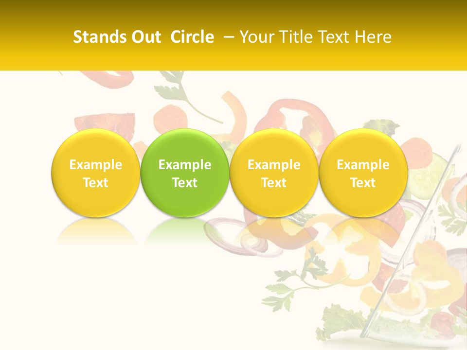 A Salad With Tomatoes, Lettuce, Carrots And Other Vegetables PowerPoint Template