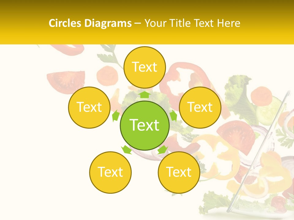 A Salad With Tomatoes, Lettuce, Carrots And Other Vegetables PowerPoint Template