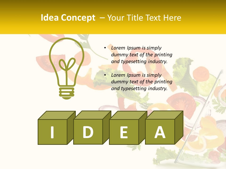 A Salad With Tomatoes, Lettuce, Carrots And Other Vegetables PowerPoint Template