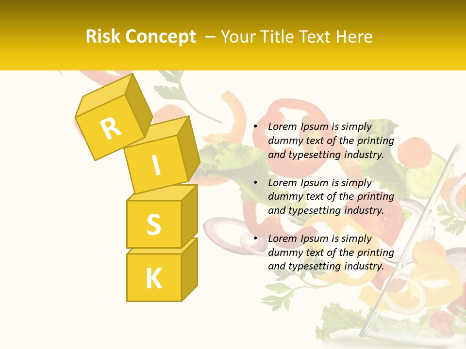 A Salad With Tomatoes, Lettuce, Carrots And Other Vegetables PowerPoint Template