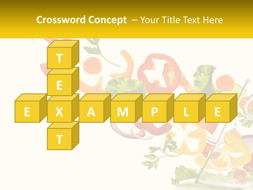 A Salad With Tomatoes, Lettuce, Carrots And Other Vegetables PowerPoint Template