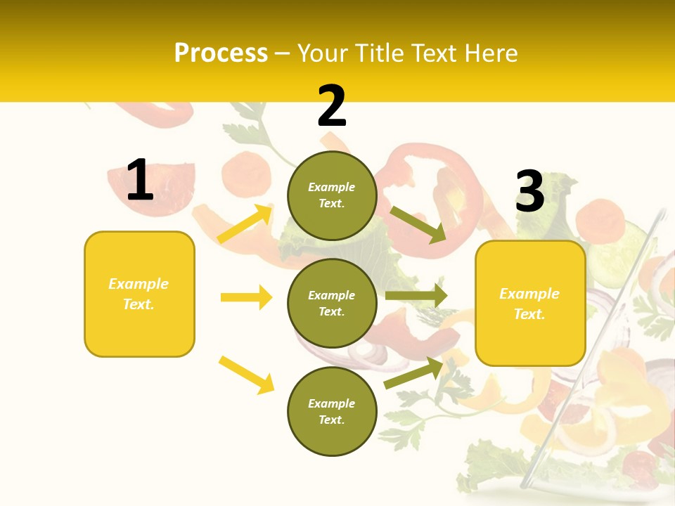 A Salad With Tomatoes, Lettuce, Carrots And Other Vegetables PowerPoint Template