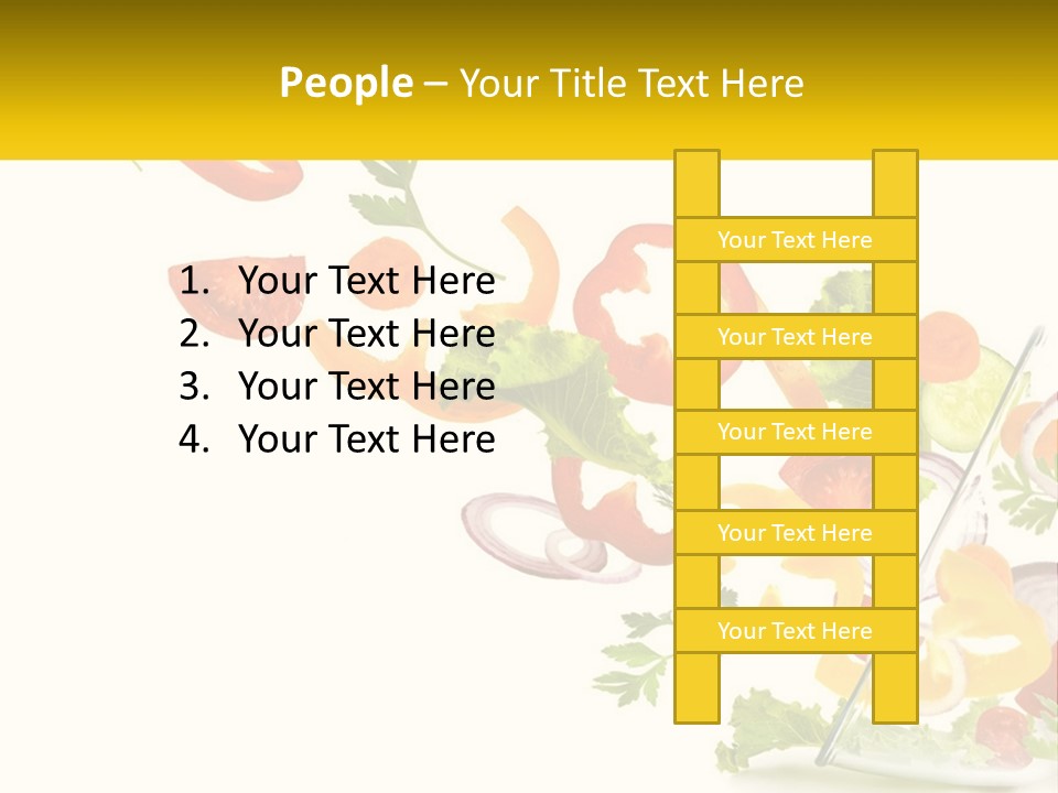 A Salad With Tomatoes, Lettuce, Carrots And Other Vegetables PowerPoint Template